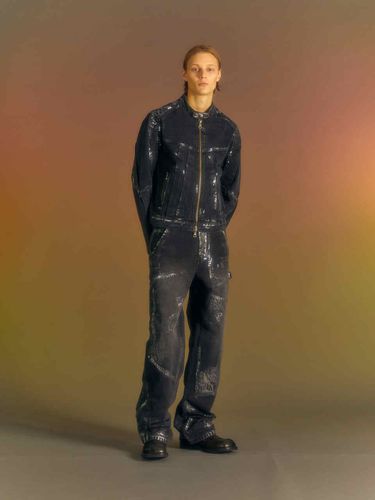 Wax Coated Denim Motorcycle Jacket - ADSB ANDERSSON BELL for MEN - Modalova