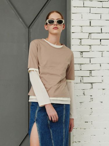 Layered Long Sleeve T-shirt_Gray - PLAC - Modalova