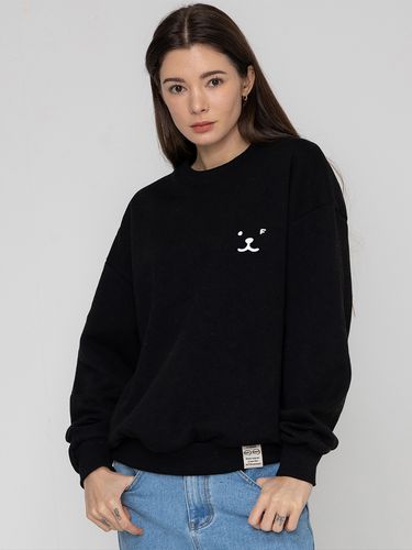 Face Smile Drawing Sweatshirt - Black/White Logo - GRAVER - Modalova