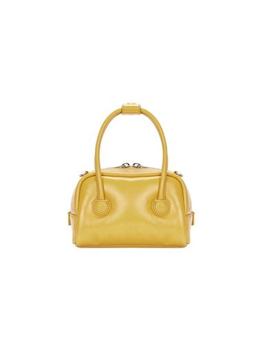 Padded Soft Tote Micro Bag_Yellow Glossy Plain - MARGESHERWOOD - Modalova