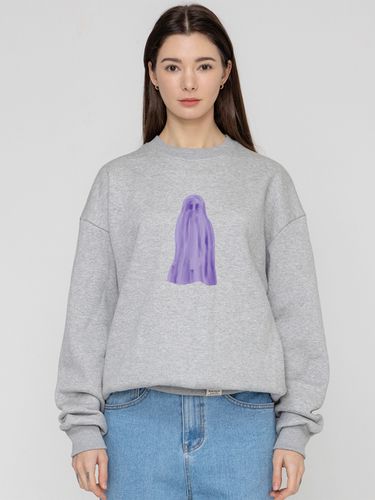 Ghost Center Sweatshirt - Gray/Purple Logo - GRAVER - Modalova