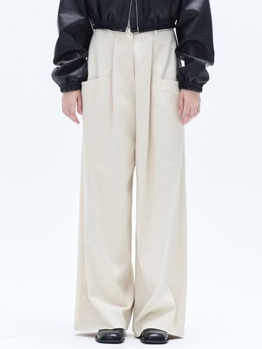 Cotton Pocket Pintuck Wide Pants - HAE BY HAEKIM - Modalova