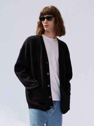 Point Button Knit Cardigan - Black - V2 - Modalova