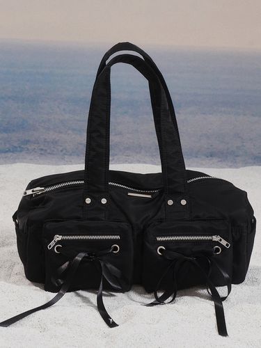 Double Ribbon Cargo Duffle Bag_Black - NOTKNOWING - Modalova