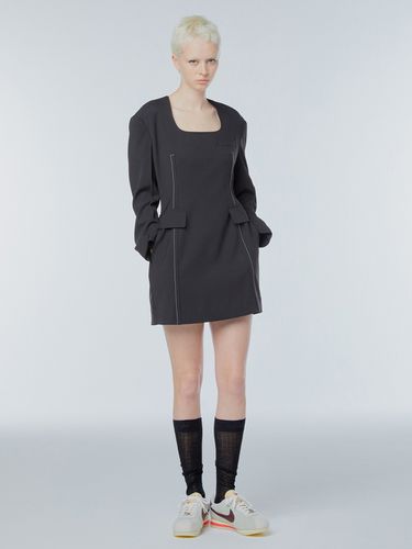 Squareneck Slim Dress - INSTANTFUNK - Modalova