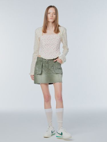 Lace Mix Squareneck Blouse - INSTANTFUNK - Modalova