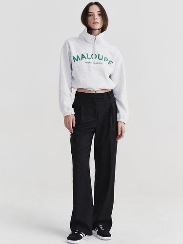 One-Tuck Wide Pants - Black - MaLoupe - Modalova