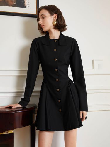 Yy_Pleated Blazer Black Dress - yyiam - Modalova