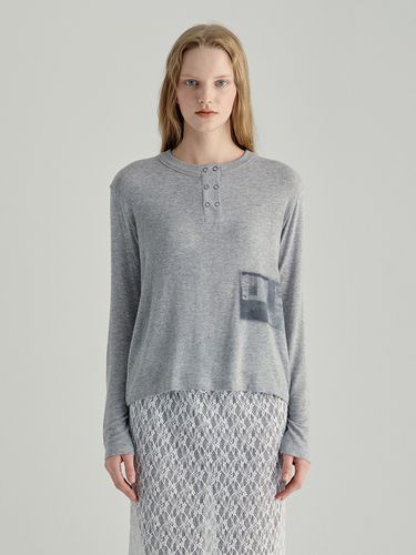 Henley Neck T-shirt_Melange Grey - MARGESHERWOOD - Modalova