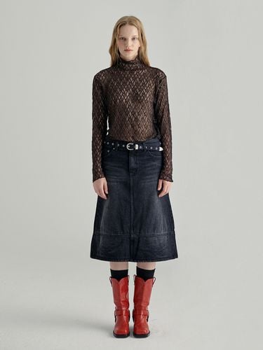 Simple Black Denim Skirt_Black - MARGESHERWOOD - Modalova