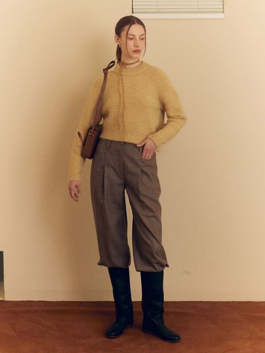 One-tuck Wool Wide Pants_Wood Brown - MOAT - Modalova