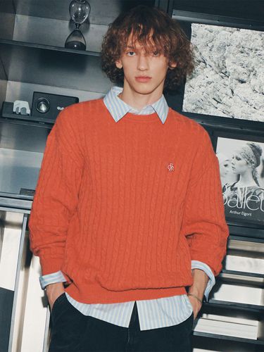 Symbol Logo Essential Wool Cable Knit Top - CITYBREEZE - Modalova