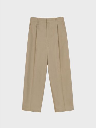 Wide Pintuck Cotton Pant - Beige - LIEU HOMME - Modalova