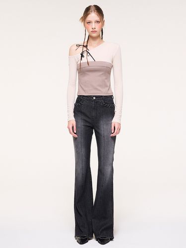 Eyelet Point Bootcut Denim Pants - ETMON - Modalova