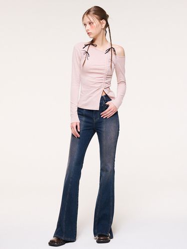 Eyelet Point Bootcut Denim Pants - ETMON - Modalova