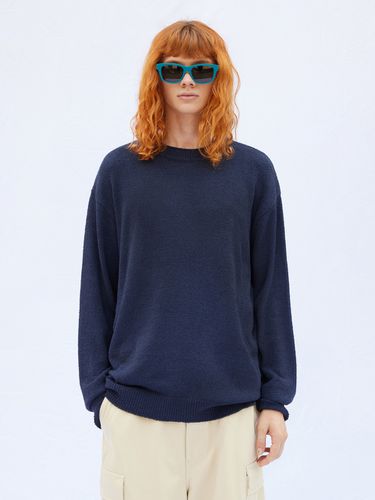 Boucle Knit Sweater_Navy - V2 - Modalova