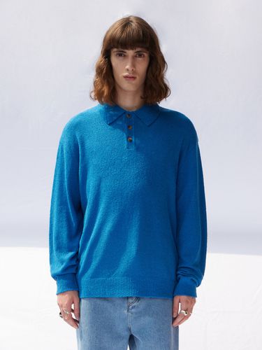 Boucle Collar Knit Sweater_Blue - V2 - Modalova