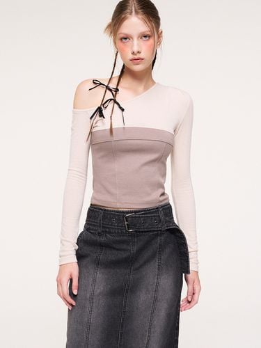 Top Layered T-shirt, Beige - ETMON - Modalova