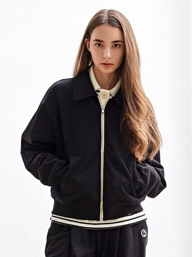 Cut Line Collar Zip Up Jacket - CUSTOM US - Modalova