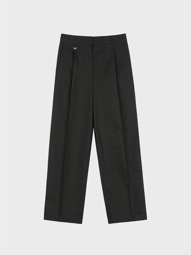 Wide Pintuck Cotton Pant - Black - LIEU HOMME - Modalova