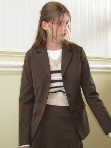 The New Preppy Slim Jacket (Brown) - LETTER FROM MOON - Modalova