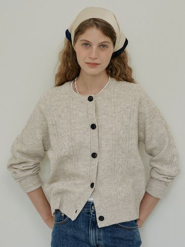 W Bokashi Wool Cable Cardigan - ANEDIT - Modalova