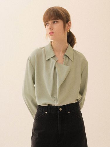 Shirt Collar Cowl Neck Blouse - on&on - Modalova