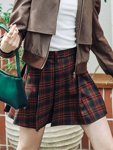 DD_Classic Checkerboard Pleated Skirt - DUNDROP - Modalova