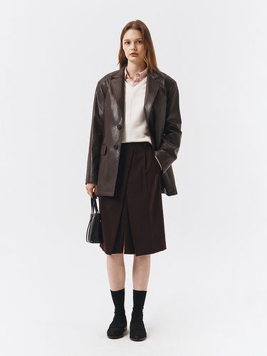 H-line Slit Wrap Skirt_Brown - Dunst for WOMEN - Modalova