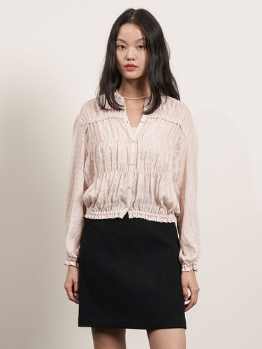 See-through Shirring Blouse - OLIVE DES OLIVE - Modalova