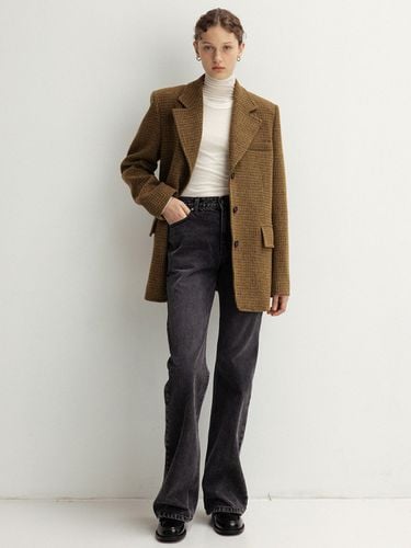 Wool Checked Blazer - Khaki - LE - Modalova