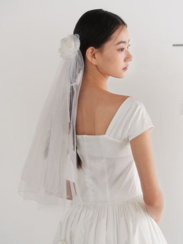 Bridal Twin Tails Veil_White - GANISONG - Modalova