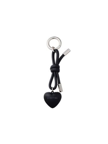 J.Letter Heart Ribbon Charm_Black - J.ESTINA - Modalova