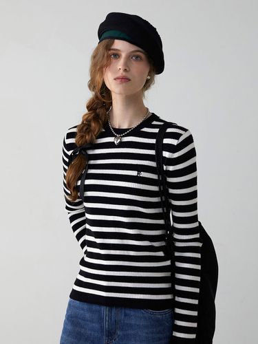 Logo Stripe Long Sleeve Knit Pullover (5Colors) - ITER - Modalova