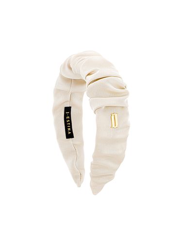 Lala J Satin Shirring Hair Band_White - J.ESTINA - Modalova