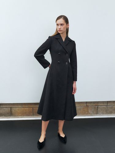 RTF Double Button Tweed Dress_Black - MOHAN - Modalova