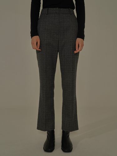 Boot Cut Check Slacks_Charcoal - OWN FEATURE COLOUR.OFC - Modalova