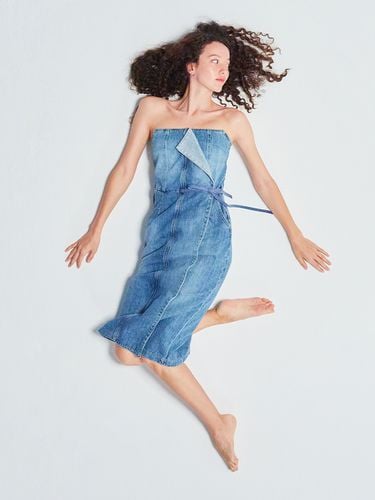 Tube Top Denim Dress_Blue - INSTANTFUNK - Modalova