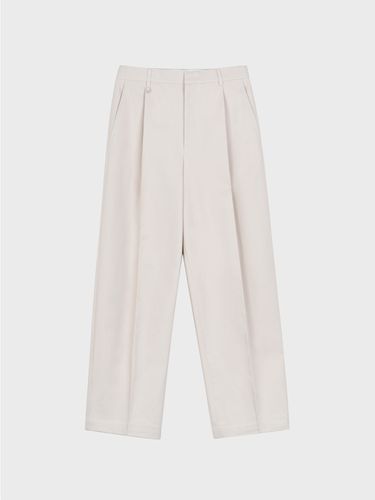 Wide Tuck Cotton Pants - LIEU HOMME - Modalova