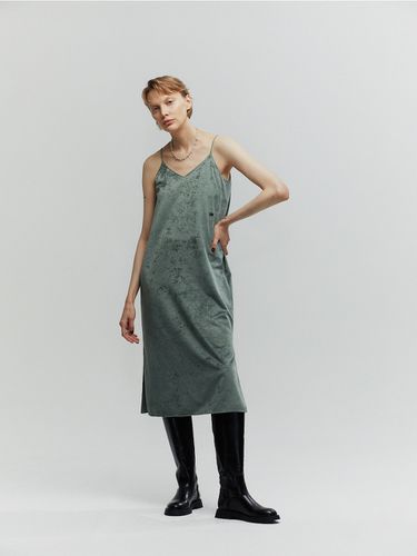 Velvet Slip Dress_Light Khaki - L’H.A.S - Modalova