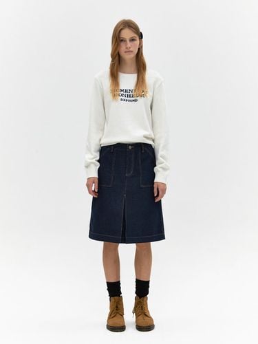 Denim Midi Skirt_Indigo - DEPOUND - Modalova