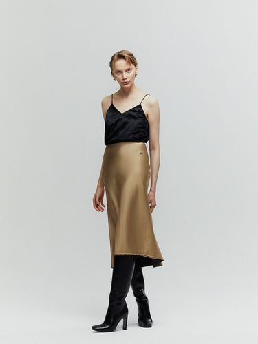 Bias Cut Satin Midi Skirt_Beige - L’H.A.S - Modalova