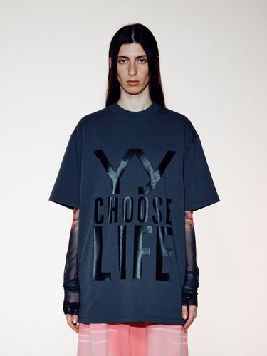 Slogan Box T-shirt_Charcoal - OPEN YY - Modalova