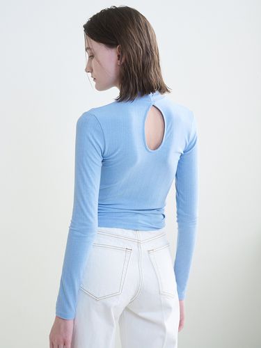 Back Open Slim T-shirt - Sky Blue - Nouve - Modalova