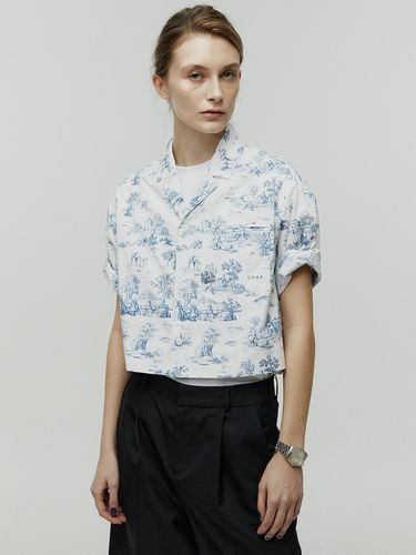 L`H.A.S Toile De Jouy Cropped Shirt_Blue - L’H.A.S - Modalova