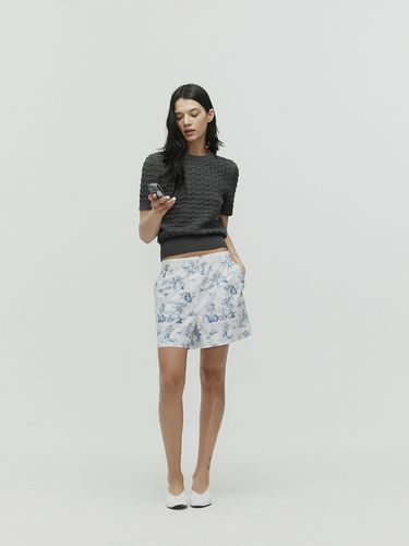 L`H.A.S Toile De Jouy Banding Shorts_Blue - L’H.A.S - Modalova