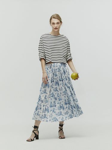 L`H.A.S Toile De Jouy Pleated Skirt_Blue - L’H.A.S - Modalova