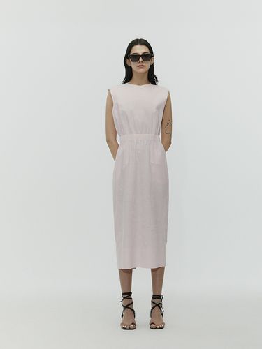 Midi Linen Belted Dress_Light Pink - L’H.A.S - Modalova