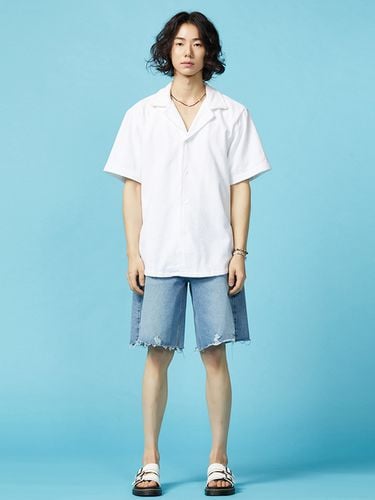 PLADS]Denim Half Pants [Blue] - T.I FOR MEN - Modalova