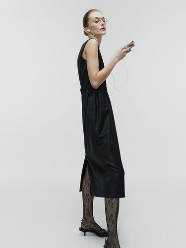 Midi Summer Wool Belted Dress_Black - L’H.A.S - Modalova